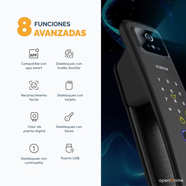 Cerradura Inteligente Wifi Exterior H20P con Face ID - Imagen 3