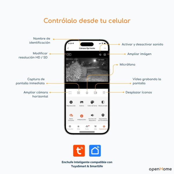 Cámara Vigilancia 360° Wifi Hd Moes Tuya Smart Interior - Imagen 4