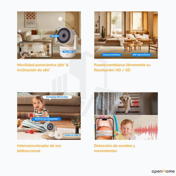 Cámara Vigilancia 360° Wifi Hd Moes Tuya Smart Interior - Imagen 6