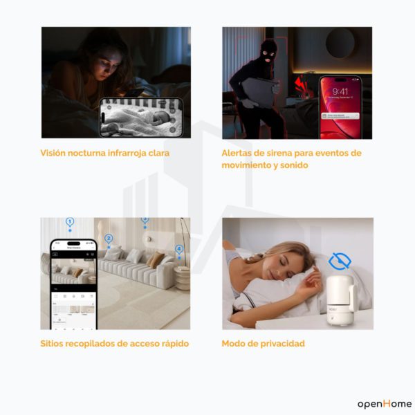 Cámara Vigilancia 360° Wifi Hd Moes Tuya Smart Interior - Imagen 7