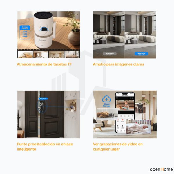 Cámara Vigilancia 360° Wifi Hd Moes Tuya Smart Interior - Imagen 8