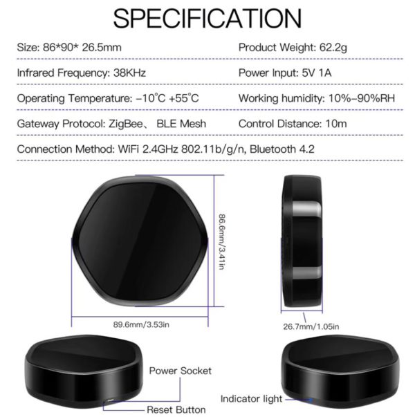 Hub 2 en 1  Zigbee + Bluetooth & IR remote - Imagen 2