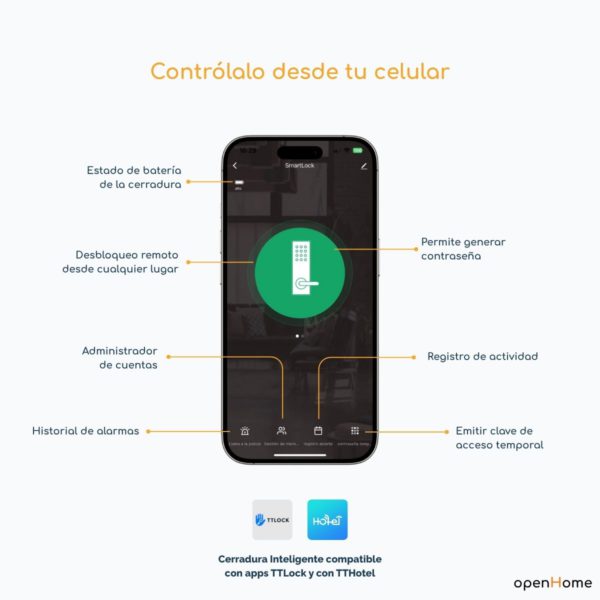 Cerradura Inteligente Exterior J04 doble huella - Imagen 3