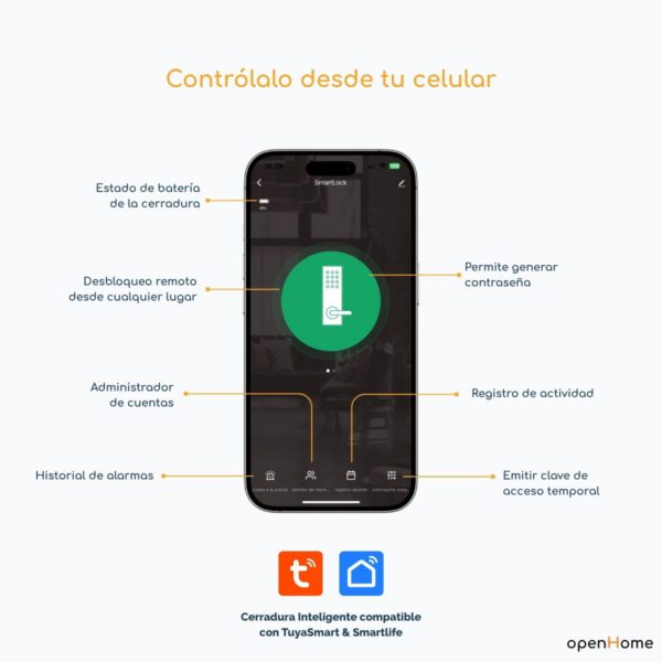 Cerradura Inteligente Wifi Exterior A 216 Slim IP 65 - Imagen 3