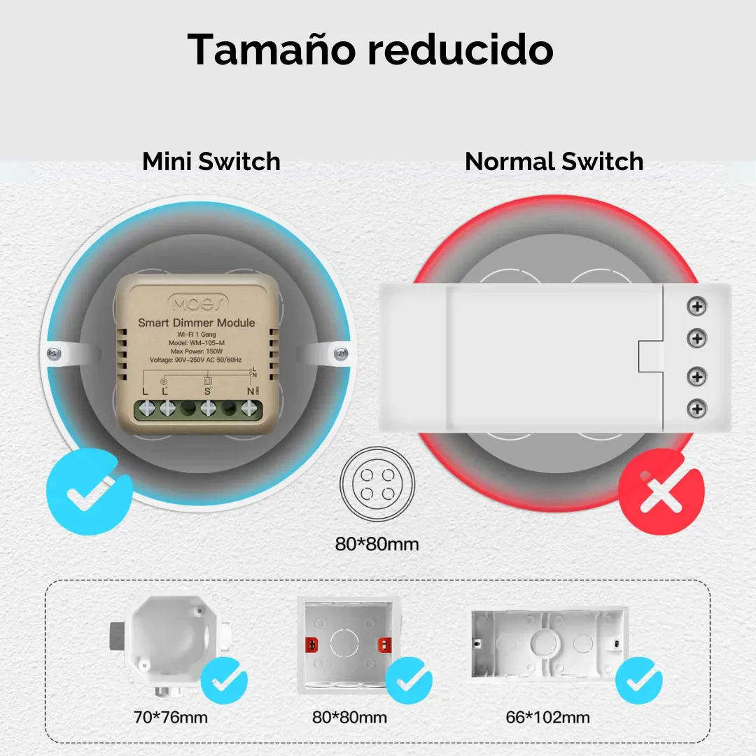 Switch Dimmer Mini Wifi 1 canal - Imagen 3